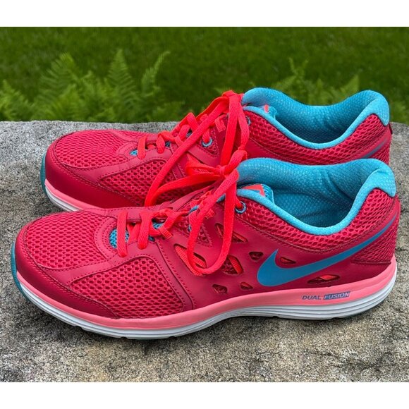 Nike Dual Fusion Lite Hot Pink Blue Running Shoes Women Size 8.5 - Picture 4 of 8